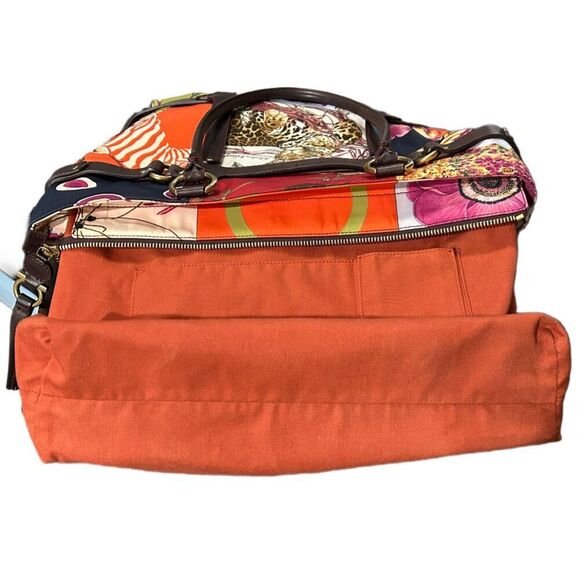 Salvatore Ferragamo Multicolor Fiera Print Nylon and Leather Tote Handbag - EUC - Picture 13 of 16